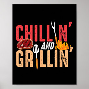 Poster Fête Barbecue Chillin Et Grillin