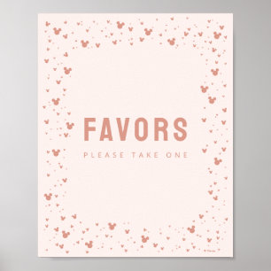 Poster Fête bébé Minnie Mouse Confetti Rose