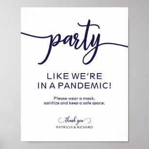Poster Fête comme nous sommes dans un signe pandémique dr