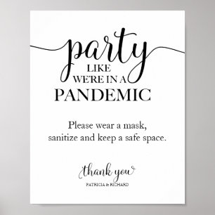 Poster Fête comme nous sommes dans un signe pandémique dr