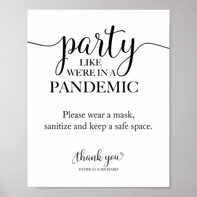 Poster Fête comme nous sommes dans un signe pandémique dr (Devant)