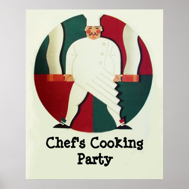 Poster FÊTE CUISINE DU CHEF DE RESTAURANT Culinaire (Devant)