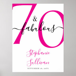 Poster Fête d'anniversaire 70 ans et fabuleuse