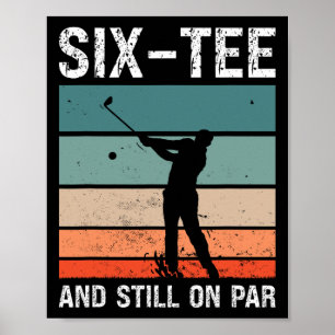 Poster Fête d'anniversaire de 60 ans de golf Six-tee et t