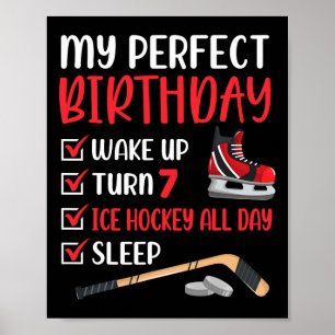 Poster Fête d'anniversaire de 7 ans de hockey sur glace g