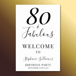 Poster Fête d'anniversaire de 80 ans Eighty and Fabulous