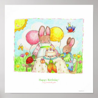 Poster Fête d'anniversaire de Bugs et Bunny