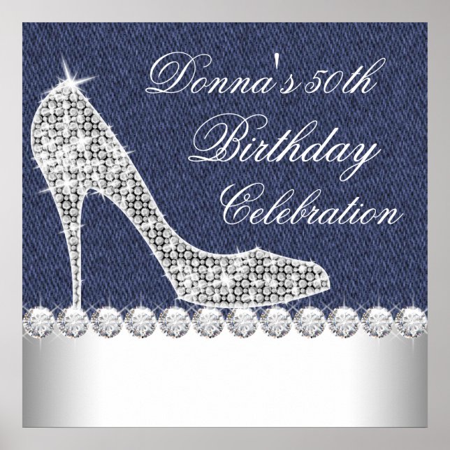 Poster Fête d'anniversaire de Denim et Diamonds (Devant)