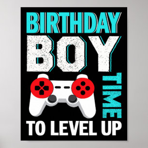 Poster Fête d'anniversaire de jeu vidéo pour garçon
