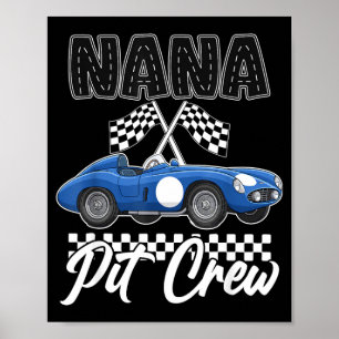 Poster Fête d'anniversaire de voiture de course famille n