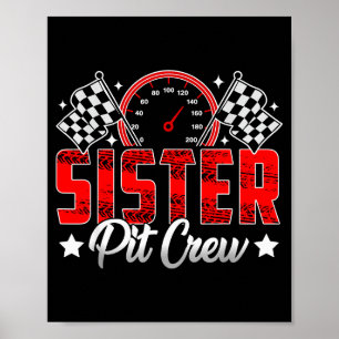 Poster Fête d'anniversaire de voiture de course Famille s
