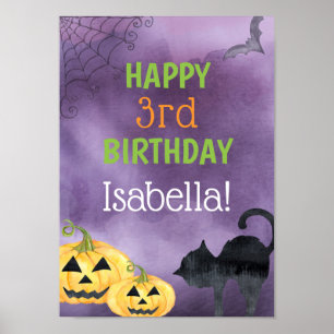 Poster Fête d'anniversaire d'Halloween pour enfants