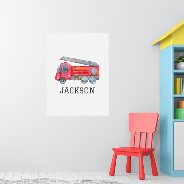 Poster Fête d'anniversaire personnalisée pour camions à f (Pépinière 1)