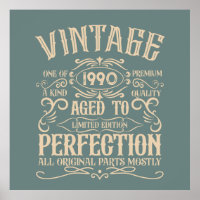 Fête d'anniversaire personnalisée vintage 35 ans