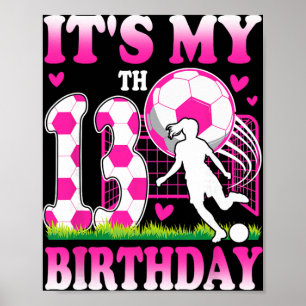 Poster Fête d'anniversaire pour fille de 13 ans sur le th