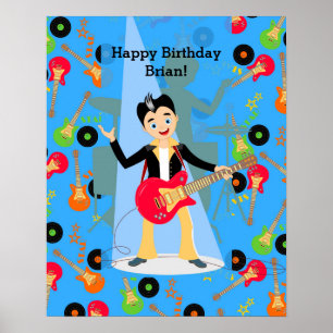 Poster Fête d'anniversaire Rock Star Boy