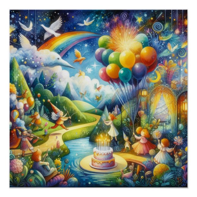 Poster Fête d'anniversaire Wimsical (Devant)