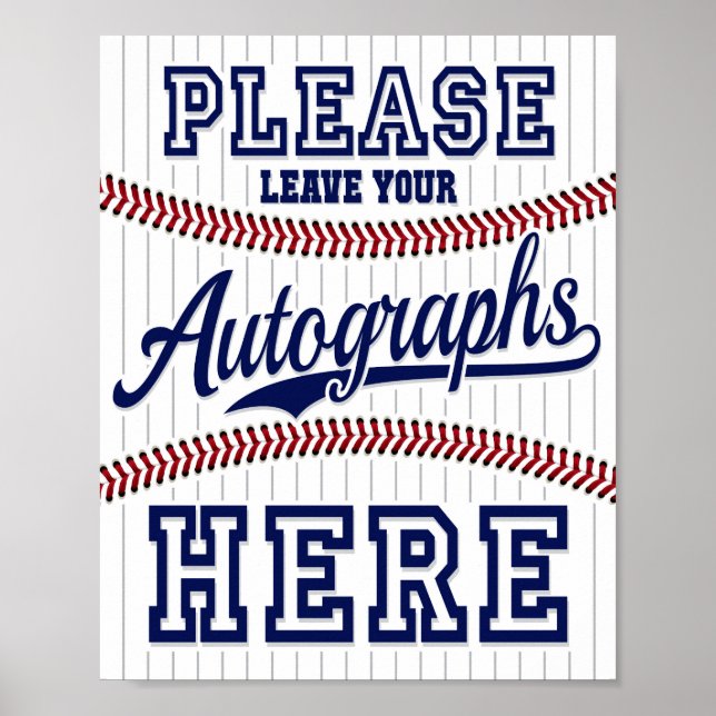 Poster Fête de baseball LAISSEZ VOS AUTOGRAPHIES Signe Im (Devant)