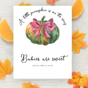 Poster Fête de bébé à l'arbre à citrouille Bébés sont dou