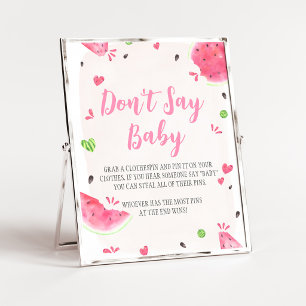 Poster Fête de Bébé Fille au Pastèque Ne Dis Pas Bébé Pan