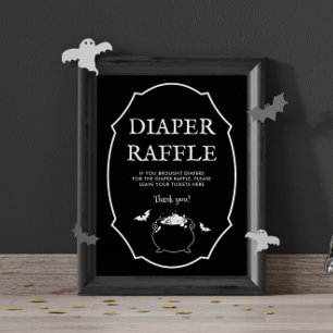 Poster Fête de Bébé Gothique Halloween Noir Tirage au Sor