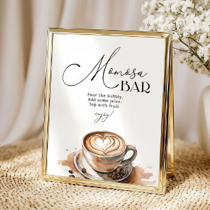 Poster Fête de Bébé Momosa Bar Bébé est en train de brass