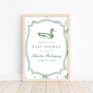 Poster Fête de bébé neutre pour un canard colvert Toile