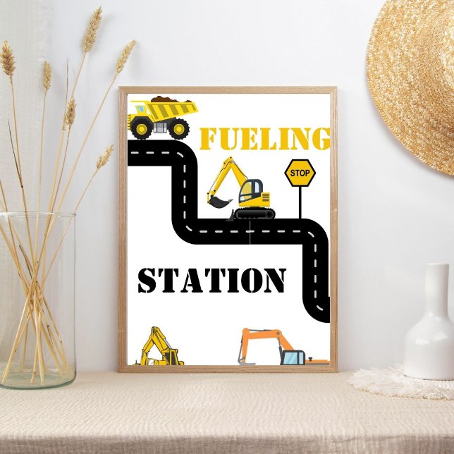 Poster Fête de Camion de Chauffage de construction de pos (Créateur téléchargé)