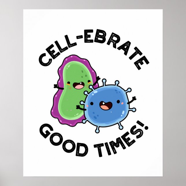 Poster Fête de cellule bons temps amusant jeu de bactérie (Devant)