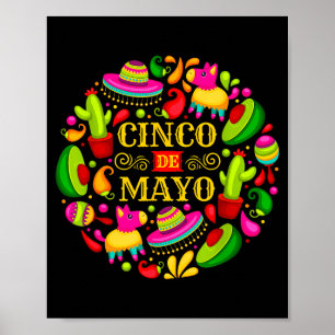 Poster Fête de Cinco De Mayo Hommes Femmes Mexicain Faiso