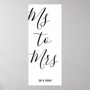 Poster Fête de douche de mariée de Mlle à Mme