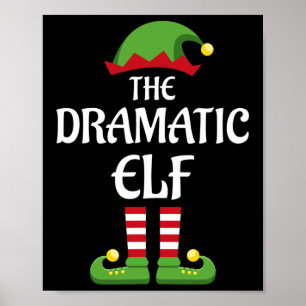 Poster Fête de famille des elfes dramatique Noël