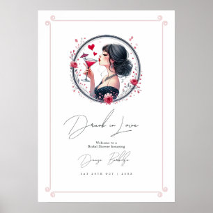 Poster Fête de Fiançailles "Ivre d'Amour" Bienvenue