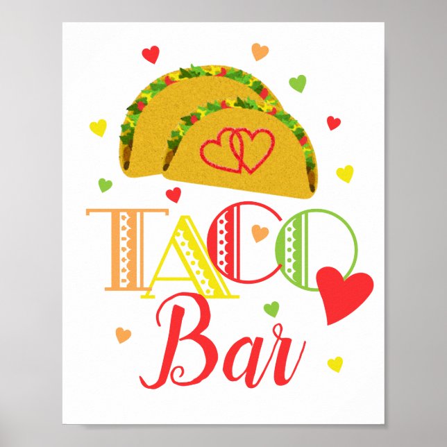 Poster Fête de Fiançailles Taco Bar Fiesta Mexicaine (Devant)