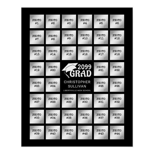 Poster Fête de graduation 44 Photo Collage Party Display (Devant)