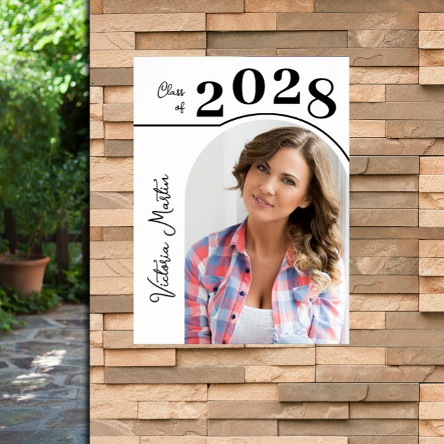 Poster Fête de graduation photo Arch moderne (Modern arch photo graduation party poster - PRINTED and/or INSTANT DOWNLOAD)