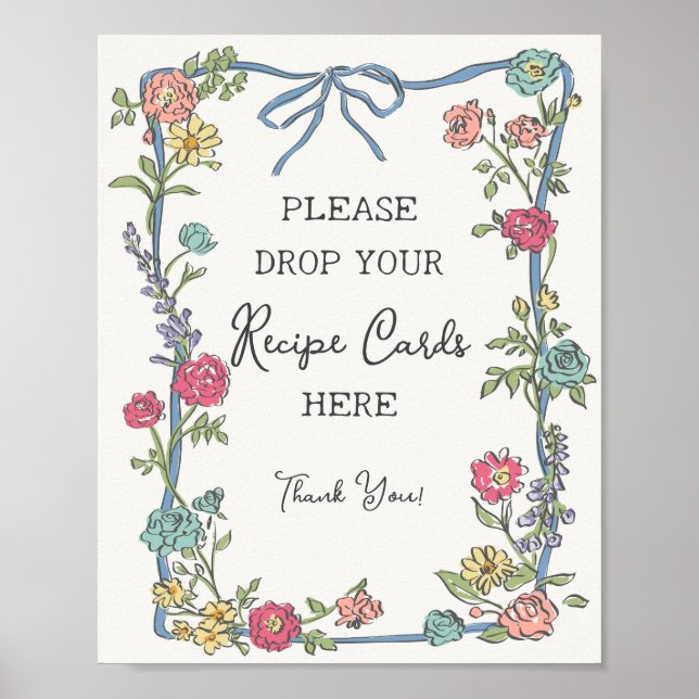 Poster Fête de Jardin d'Été Floral Pastel Partagez une Re (Devant)