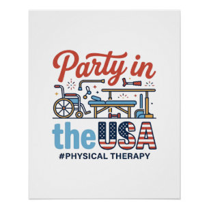 Poster Fête de kinésithérapie aux États-Unis T-Shirt vint