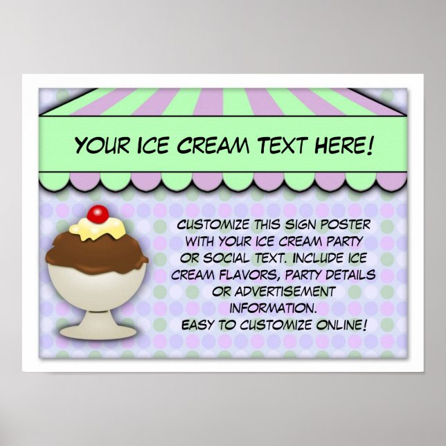 Poster Fête de la crème glacée, Pastel Sweet Shoppe (Devant)
