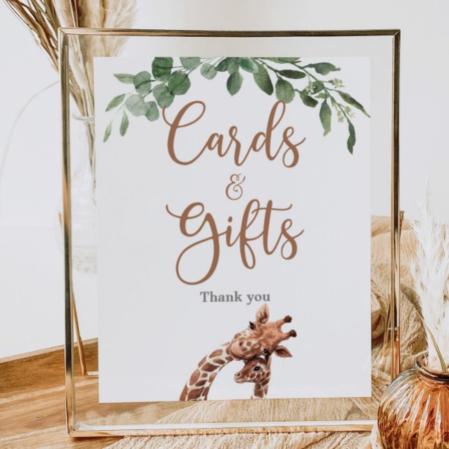 Poster Fête de la girafe de Cute Cartes et signes cadeaux (Créateur téléchargé)