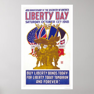 Poster Fête de la Liberté - Anniversaire de la découverte