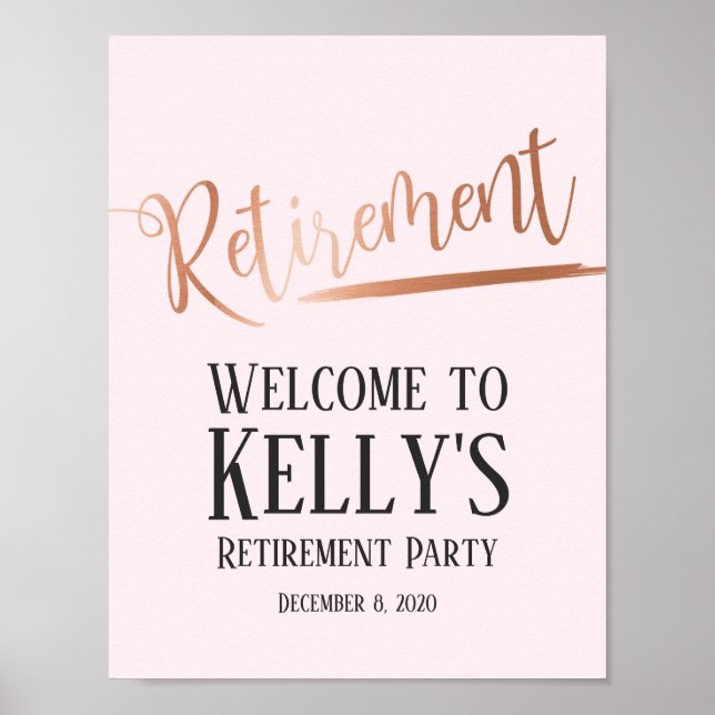 Poster fête de la retraite, signe de bienvenue (Devant)