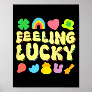 Poster Fête de la Saint-Patrick Charme Chanceux Trèfle Ir