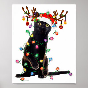 Poster Fête de la Saint-Patrick Chat Noir Cadeau Mon Port