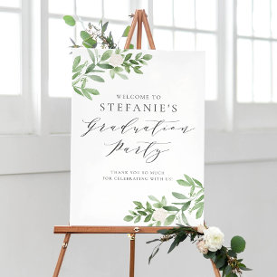 Poster Fête de la verdure et des fleurs blanches Bienvenu