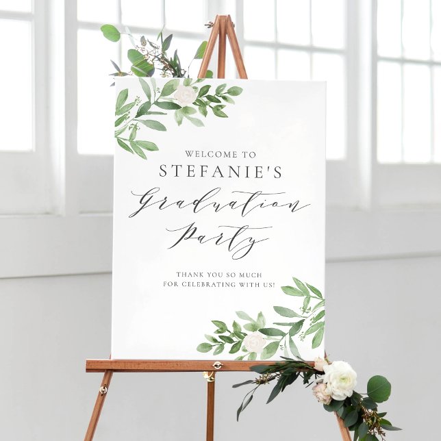 Poster Fête de la verdure et des fleurs blanches Bienvenu (Créateur téléchargé)