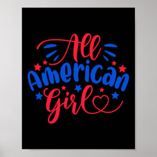 Poster Fête de l'Indépendance des filles américaines 4 Ju