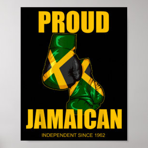 Poster Fête de l'Indépendance Fiers gants de boxe jamaïca