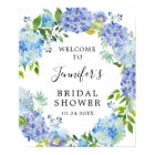 Fête de Mariage Champêtre Bleu Aquarelle Hydrangea