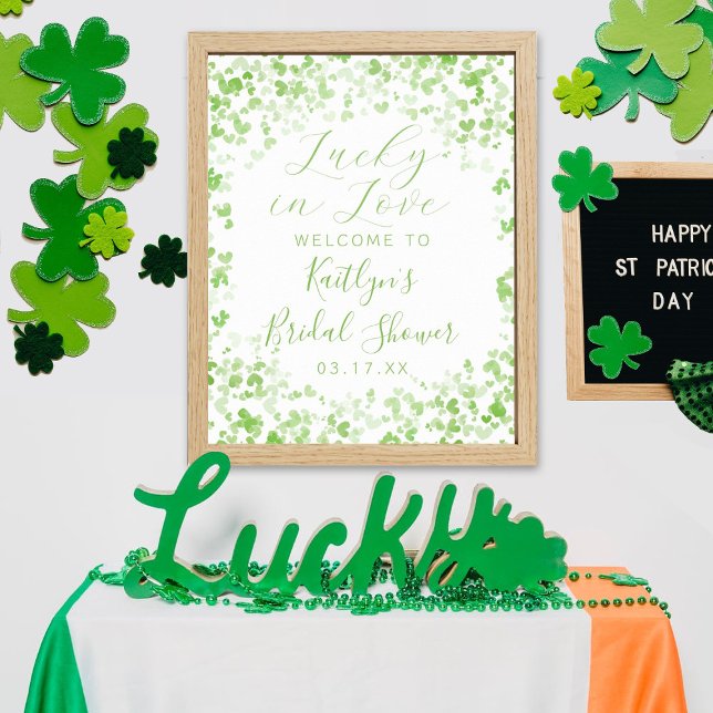 Poster Fête de mariage de la Saint-Patrick Chanceuse en a (Créateur téléchargé)